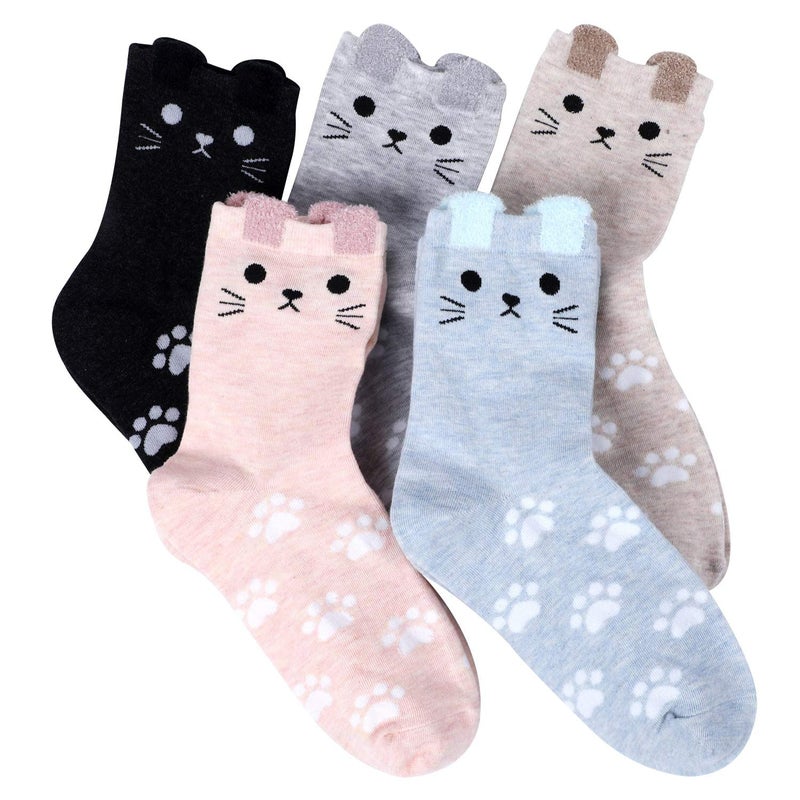Jeasona Womenâ€™s Cat Socks Cute Cat Gifts for Women Mom Teenage Girls - Image 1